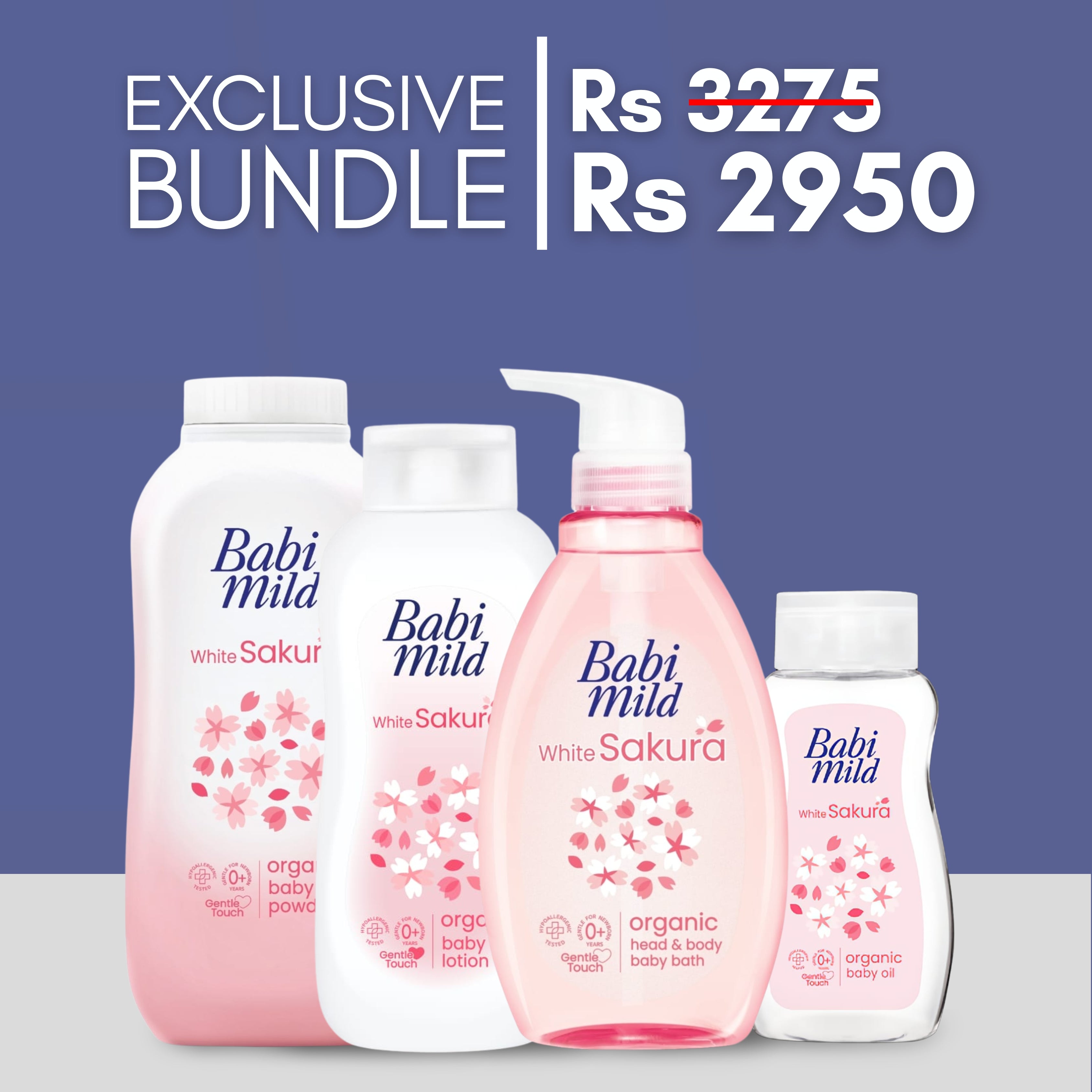 Babi Mild White Sakura Baby Care Bundle