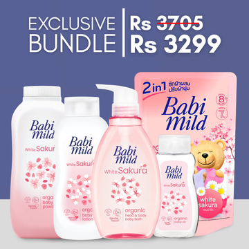 Babi Mild White Sakura Baby Care Bundle
