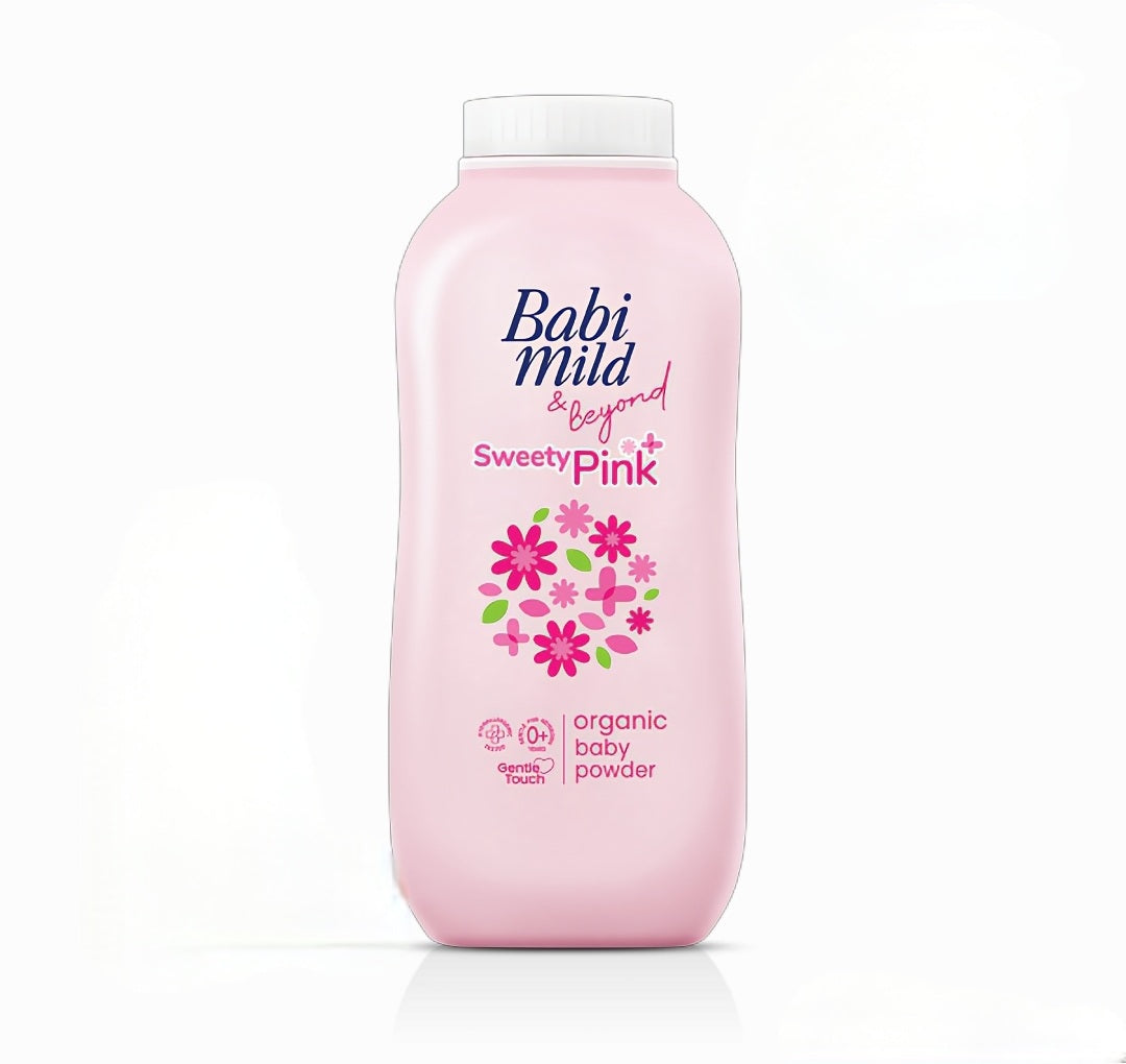 Babi Mild & Beyond Sweety Pink Organic Baby Powder 160 g - Babi Mild Pakistan