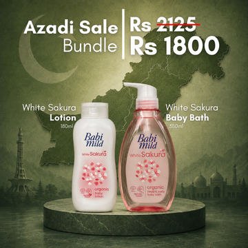 Babi Mild White Sakura Baby Care Bundle (White Sakura Baby Bath 380ml + White Sakura Baby Lotion 180ml)