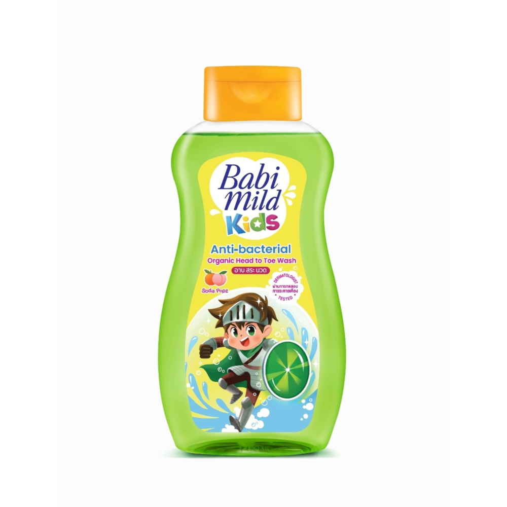 Baby Mild Kids Antibacterial Organic Head to Toe Wash Soda Popz 190 ml